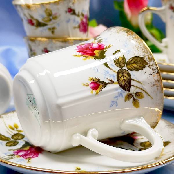 serwis do kawy 6/12 Róża Złota KAMELIA fil.25