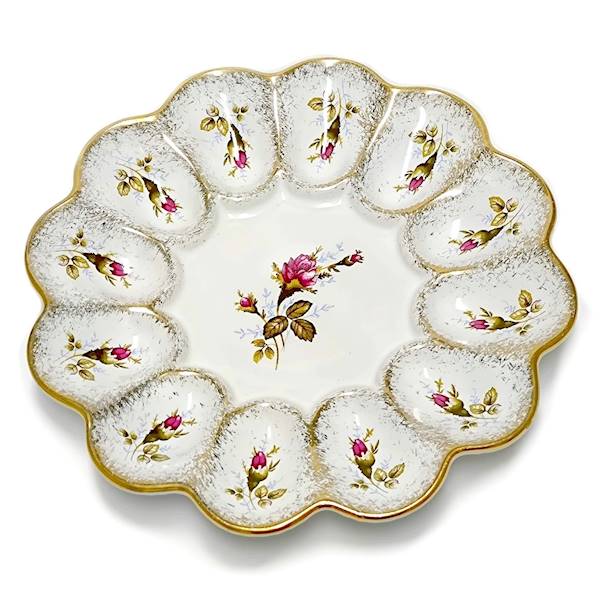 talerz do jaj 23 Róża Złota CERAMIKA