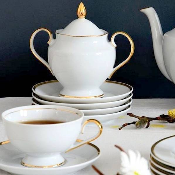 serwis do herbaty 6/23 G067 Złota Wstęga ASTRA 