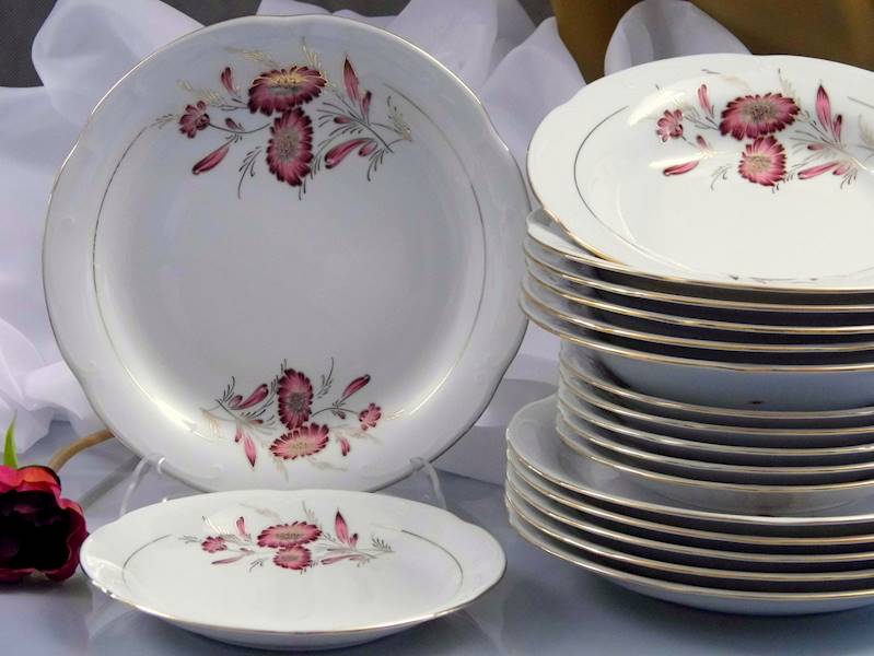 talerz płytki 24 Margaretka Purpurowa KAMELIA