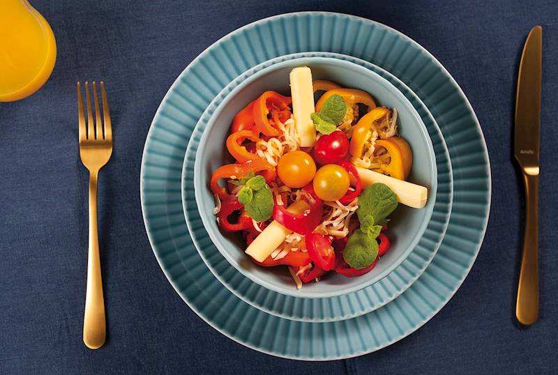 serwis obiadowy 6/18 dek: K600 Turkusowa DAISY 