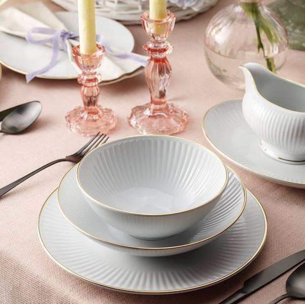 serwis obiadowy 12/45 dek: 3612 Złota Linia DALIA