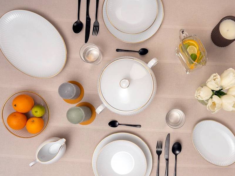 serwis obiadowy 12/45 dek: 3612 Złota Linia DALIA