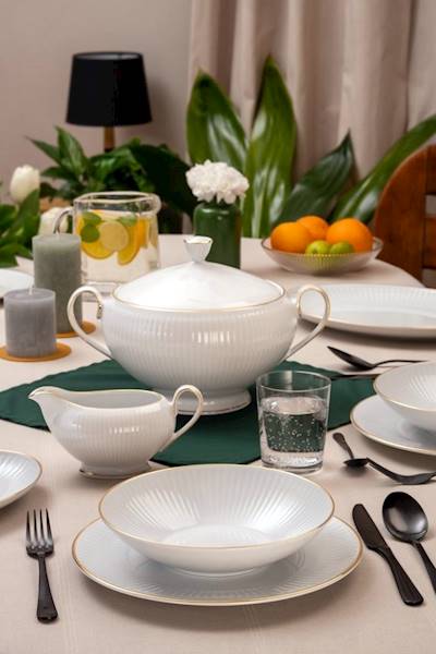 serwis obiadowy 12/45 dek: 3612 Złota Linia DALIA