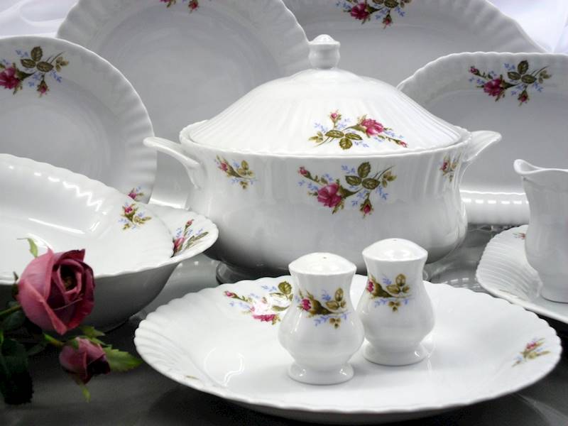 serwis obiadowy 6/27 Róża bez Złota IWONA