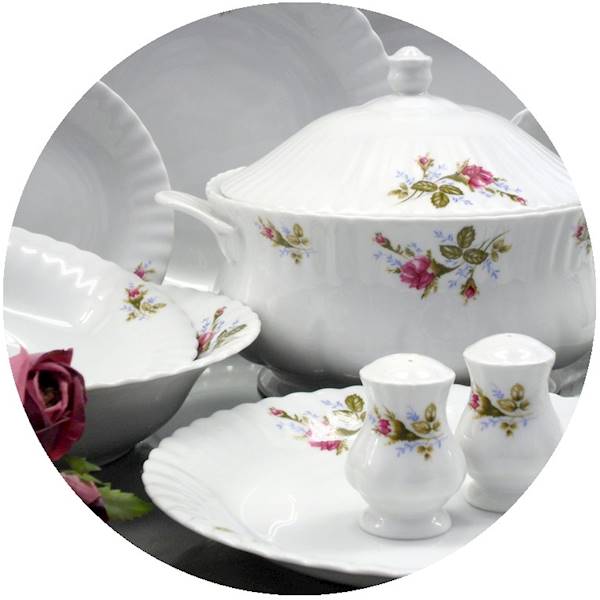 serwis obiadowy 6/27 Róża bez Złota IWONA