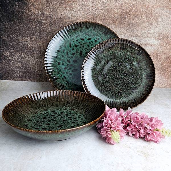 komplet talerzy 2/6 dek: S010 Stoneware JADE