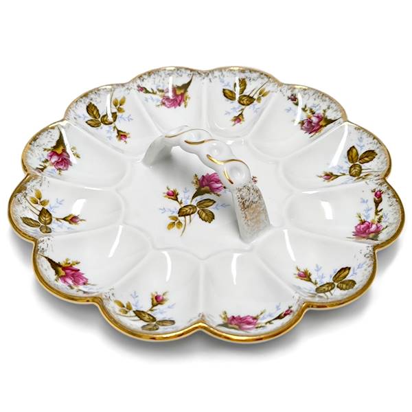 talerz do jaj z uchwytem 23 dek: 001 PORCELANA