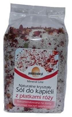 Nat.krystal. sól kąpielowa z płatkami róży 600g