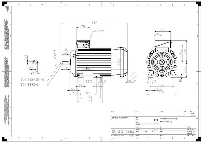 Silnik  Siemens 1,5kW 1500obr/min IMB3 