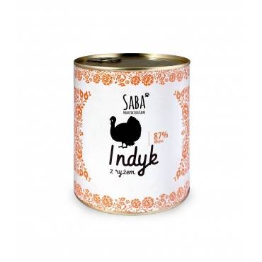 Saba konserwa 87% indyk z ryżem 850g