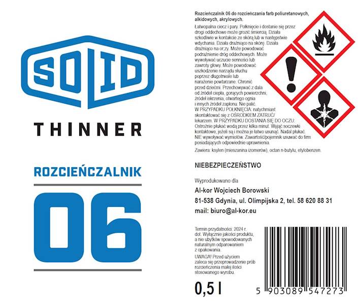 Rozcieńczalnik 06 Solid Thinner 0,5 L
