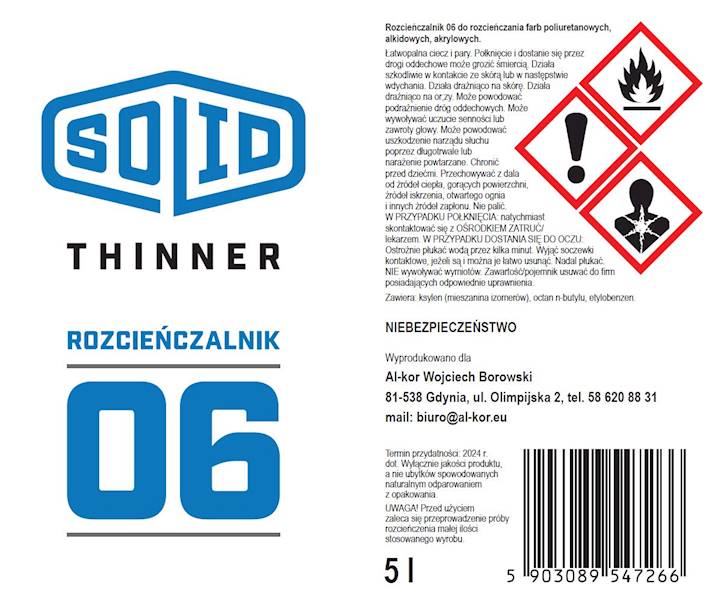 Rozcieńczalnik 06 Solid Thinner 5L