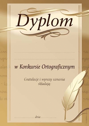 DYPLOM ZA KONKURS ORTOGRAFICZNY A439