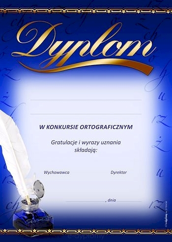 DYPLOM ZA KONKURS ORTOGRAFICZNY A533