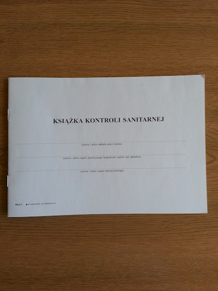 KSIĄŻKA KONTROLI SANITARNEJ