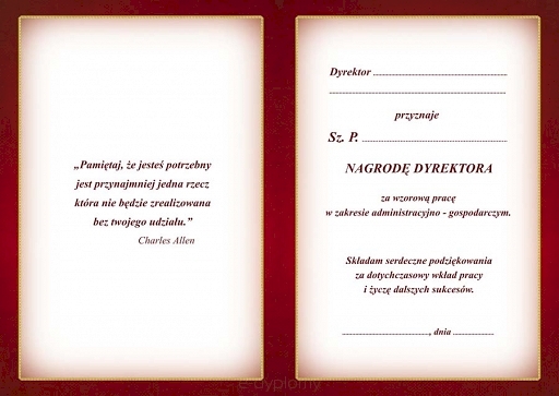 NAGRODA DYREKTORA DLA PRACOWNIKA OBSŁUGI C40