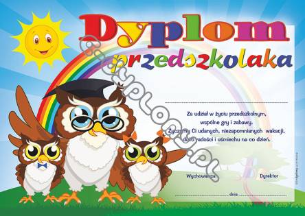 DYPLOM PRZEDSZKOLAKA A833