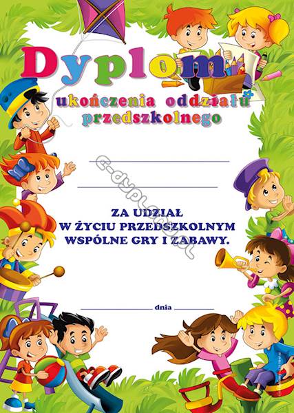 DYPLOM UKOŃCENIA ODDZIAŁU PRZEDSZKOLNEGO A764