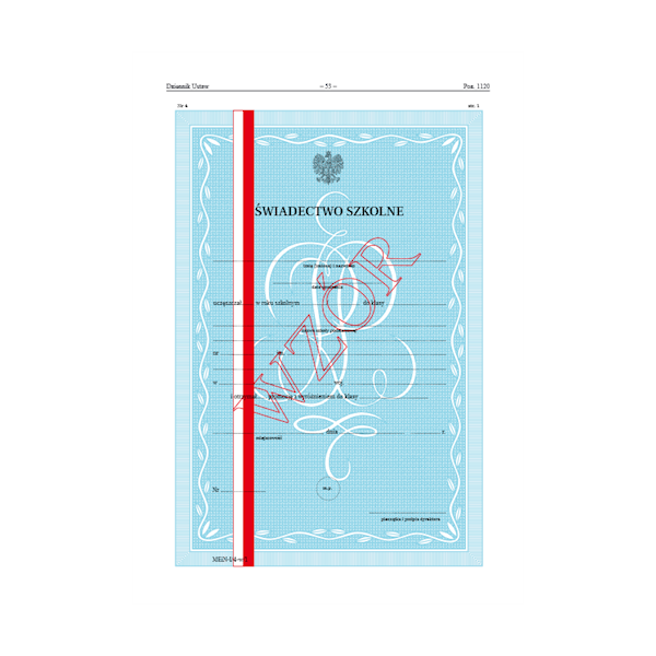 ŚWIADECTWO MEiN-I/4-w /1 KLASA IV-VII SP Z WYRÓŻNI