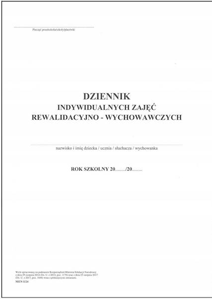 DZIENNIK INDYWIDUALNYCH ZAJĘĆ REW.-WYCH. I/24