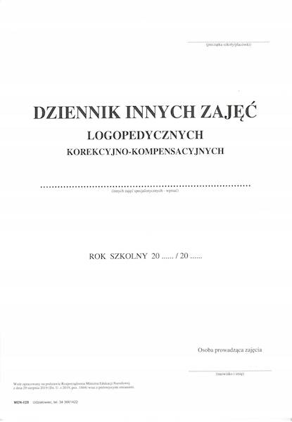 DZIENNIK ZAJĘĆ KOR.-KOMPENSACYJNYCH/ LOGOPED.I/28