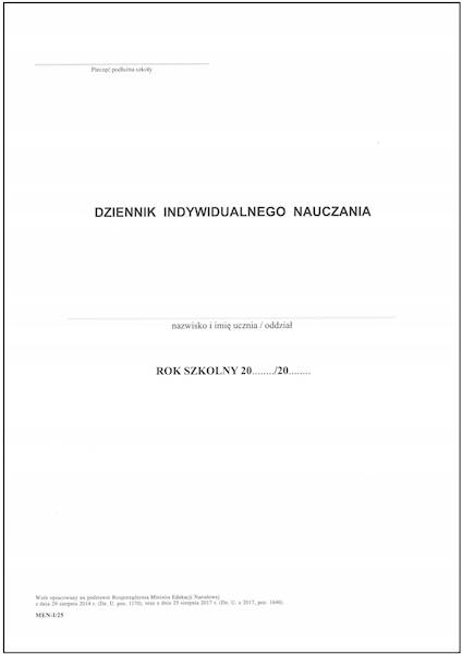 DZIENNIK INDYWIDUALNEGO NAUCZANIA I/25