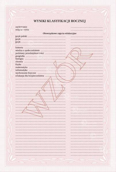 ŚWIADECTWO MEiN-I/19/2 DLA UCZNIÓW TECHNIKUM