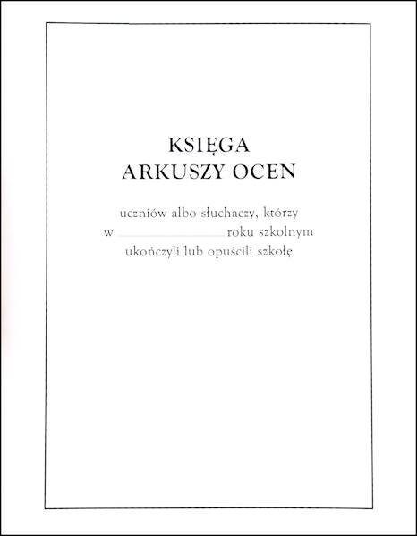 KSIĘGA ARKUSZY OCEN I/33