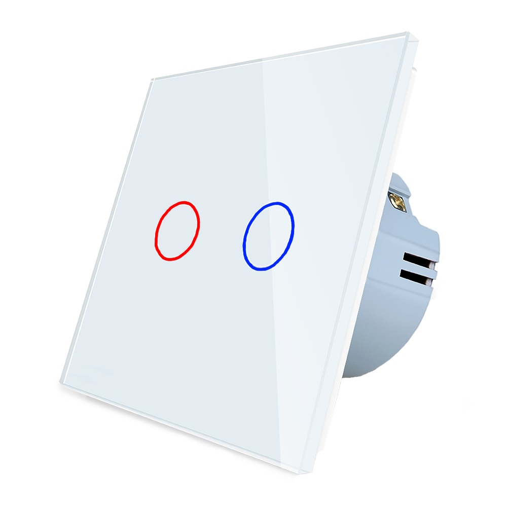 WELAIK włącznik dotykowy podwójny biały zestaw