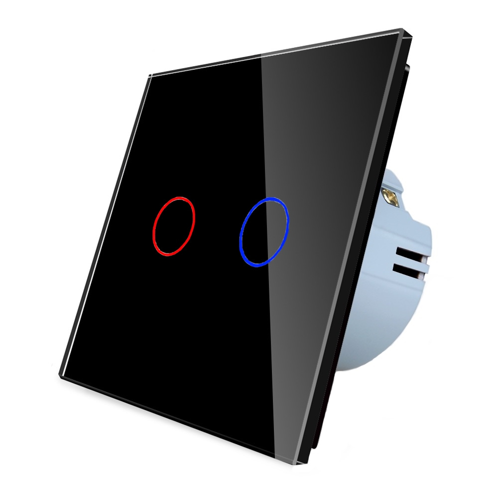 WELAIK włącznik dotykowy podwójny czarny zestaw