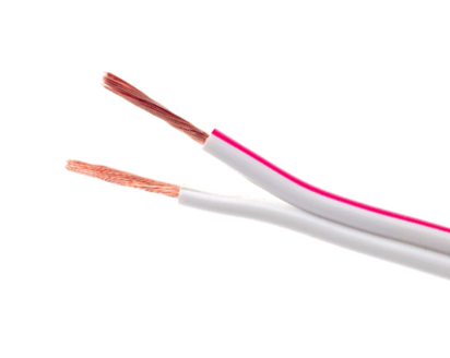 Przewód SMYp 2x 0,50mm biały z paskiem CU