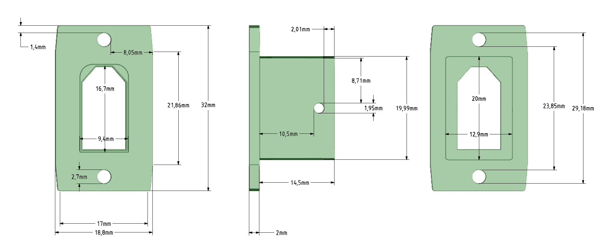 Druk 3D obudowa do złącza XT60 wersja panelowa