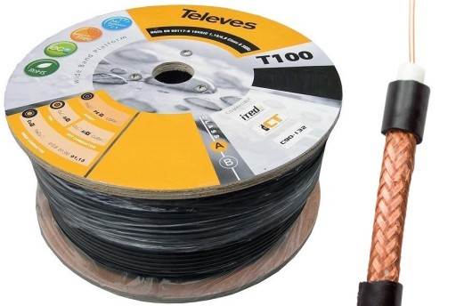 KABEL KONC T-100 PE HD CU TELEVES 215501 czarnyżel