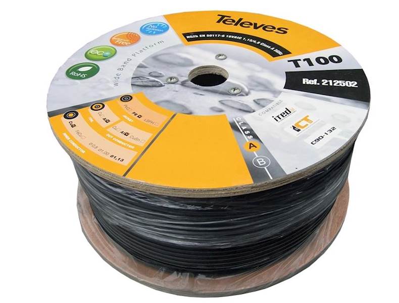 KABEL KONC T-100 PE HD Cu/Al TELEVES 212501 czarny