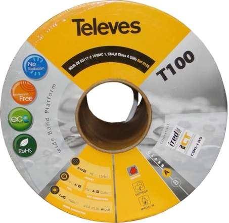 KABEL KONC T-100 PVC Cu/Al TELEVES 2126 biały