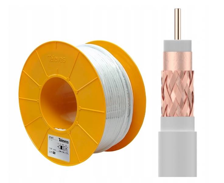 KABEL KONC T-100 PVC CU HD TELEVES 2141 biały