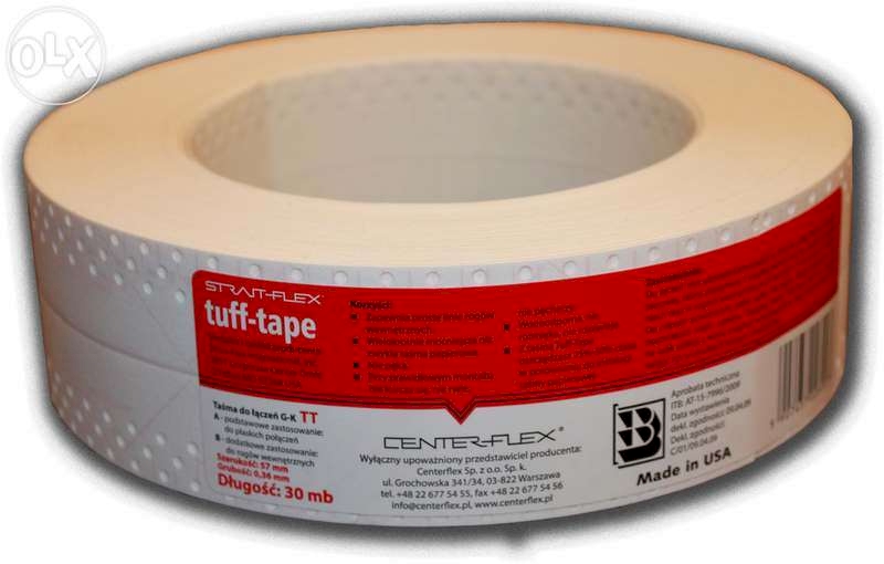 Taśma Tuff Tape Czerwona Center Flex - Cena za rolkę 30 mb