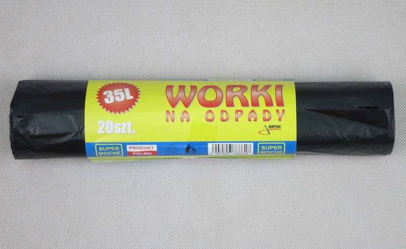 Worki na śmiecie (cena brutto za 25 sztuk) 35 litrów domne na odpady mocne