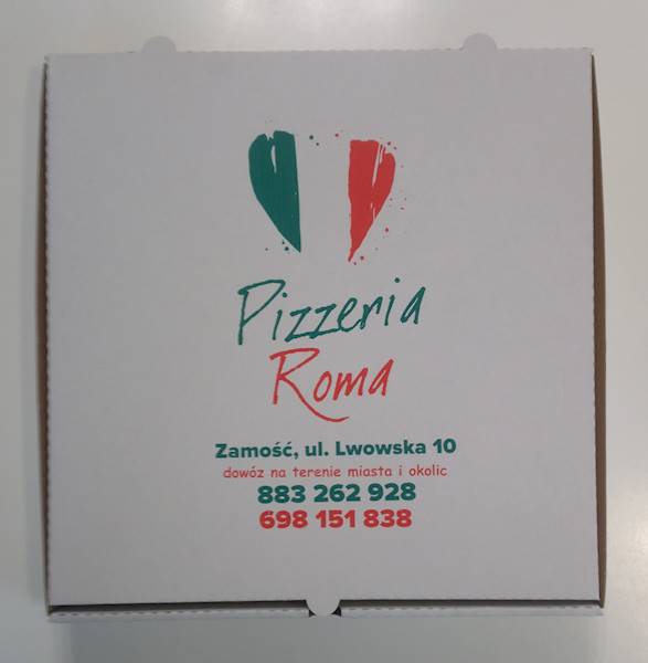 Pudełka białe proste 24 cm/4 EBP (cena brutto za 100 sztuk) kartony na pizzę boxy