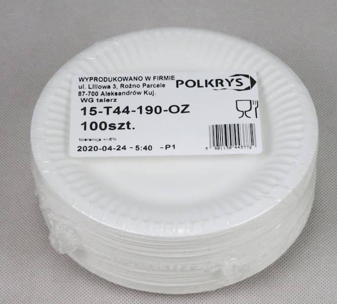 Talerze papierowe jednorazowe eko 15 cm (cena brutto za 100 sztuk)