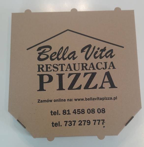 Kartony szare rogi ścięte 26 cm/3,5 (cena brutto za 100 sztuk) pudełka na pizzę boxy EKO