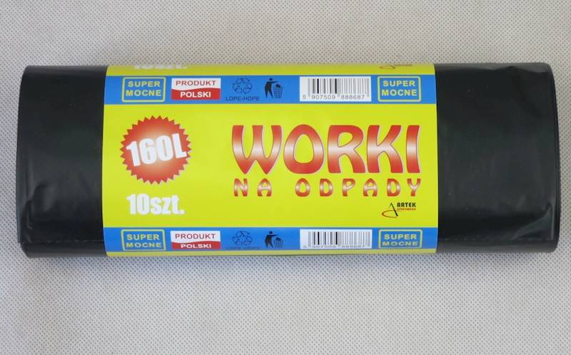 Worki na śmiecie (cena brutto za 10 sztuk) 160 litrów na odpady mocne