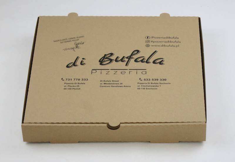Kartony szare mocne rogi proste 32 cm/4 (cena brutto za 100 sztuk) pudełka na pizzę boxy EKO
