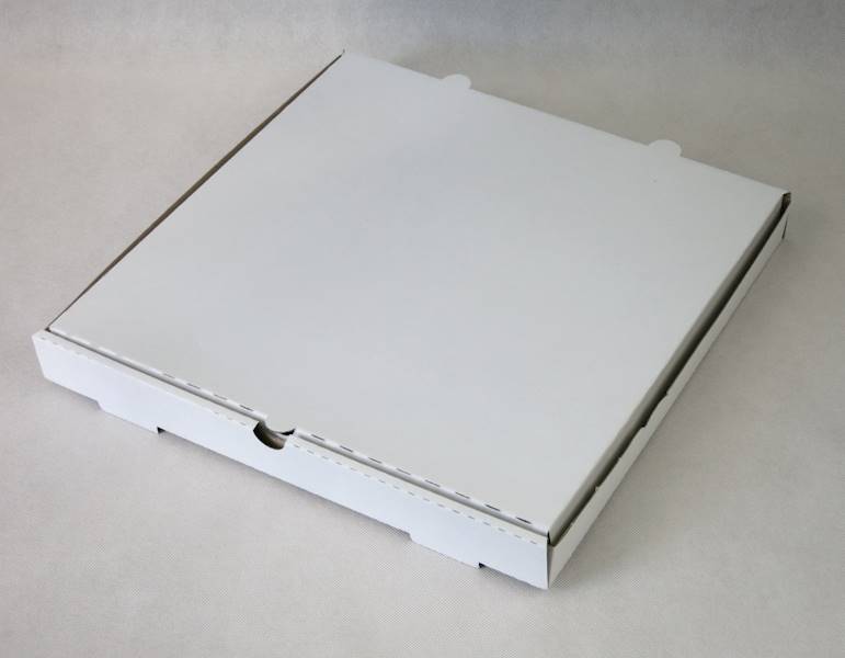 Kartony 37 cm/4 proste białe (cena brutto za 100 sztuk) pudełka na pizzę boxy