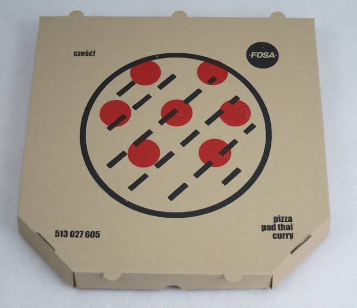 Kartony  szare mocne rogi ścięte 32 cm/3,5 (cena brutto za 100 sztuk) pudełka na pizzę boxy EKO