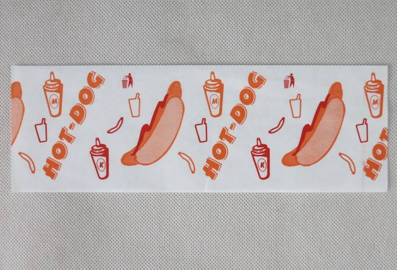 Koperty na hot-doga 250g 7,5x22,5 (cena brutto za 200 sztuk) papierki torebki opakowania z nadrukiem