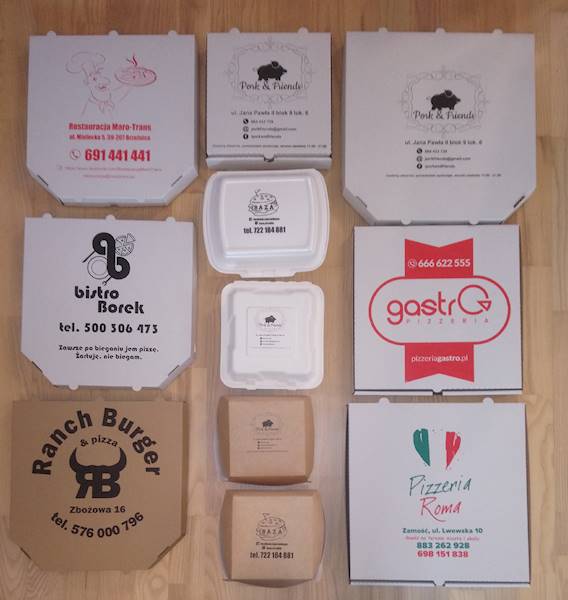 Pudełka MEGA białe proste 50 cm/5 (cena brutto za 100 sztuk) kartony na pizzę mocne