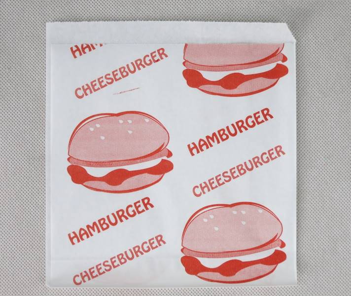 Koperty na hamburgera duże 15,5x16,5 (cena brutto za 200 sztuk)  papierki torebki opakowania z nadrukiem