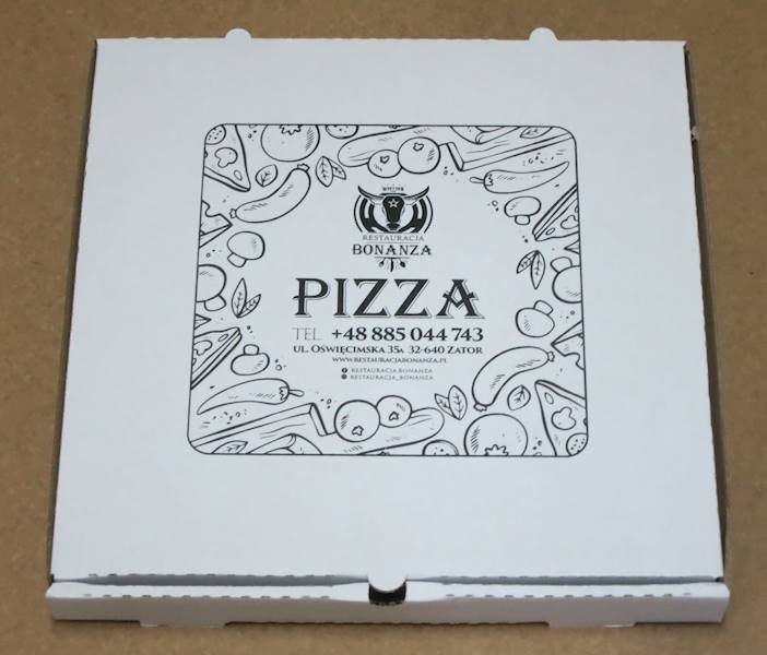 Kartony białe proste 34cm/4 (cena brutto za 100 sztuk) pudełka na pizzę boxy